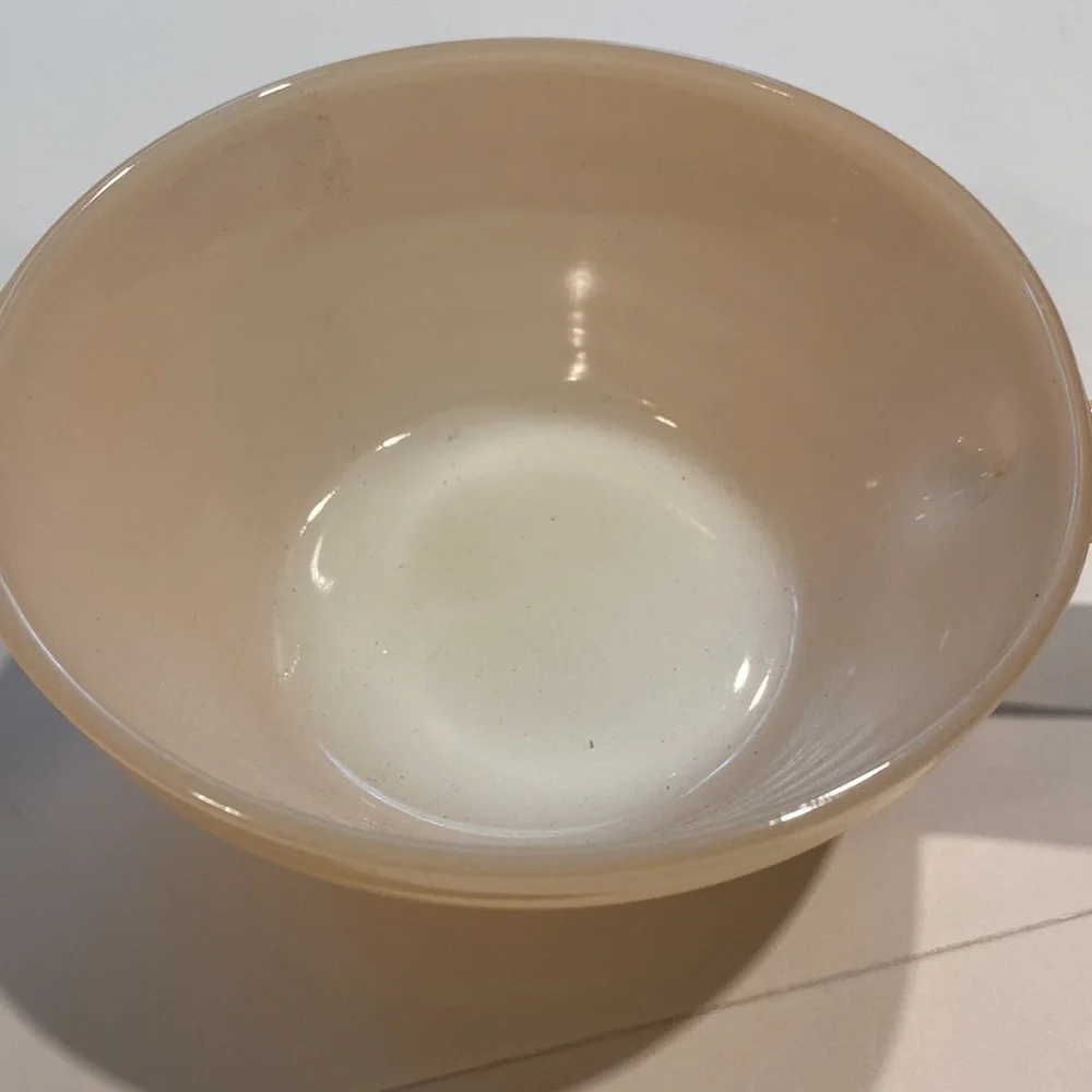 Vintage 2 Peach Luster Fire King Glass Bowls Ovenware Preowned - Picture 9 of 12
